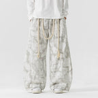 Retro Tie-dye Casual Straight Wide-leg Pants
