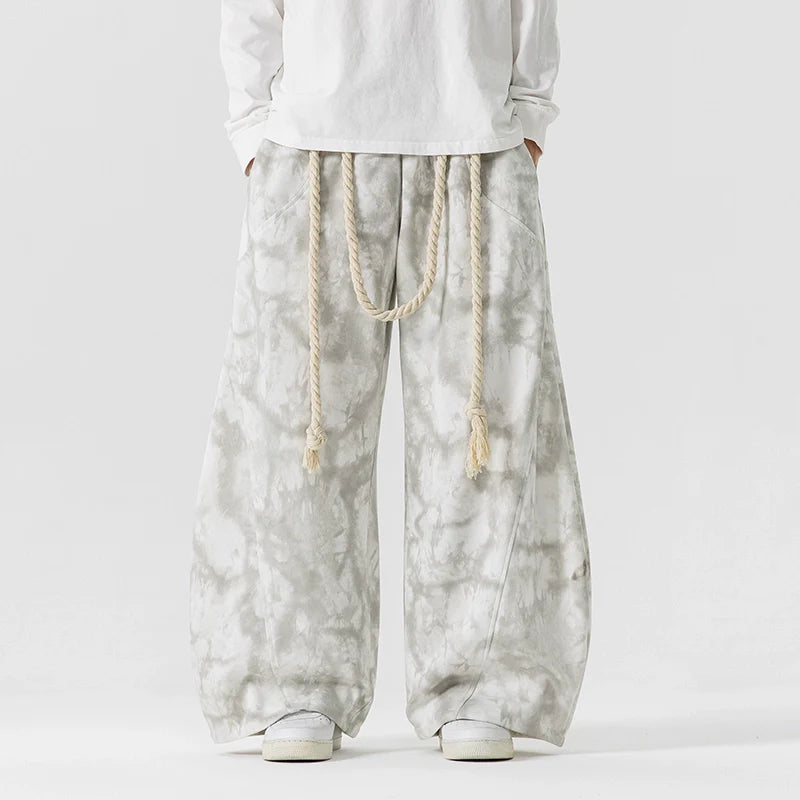 Retro Tie-dye Casual Straight Wide-leg Pants