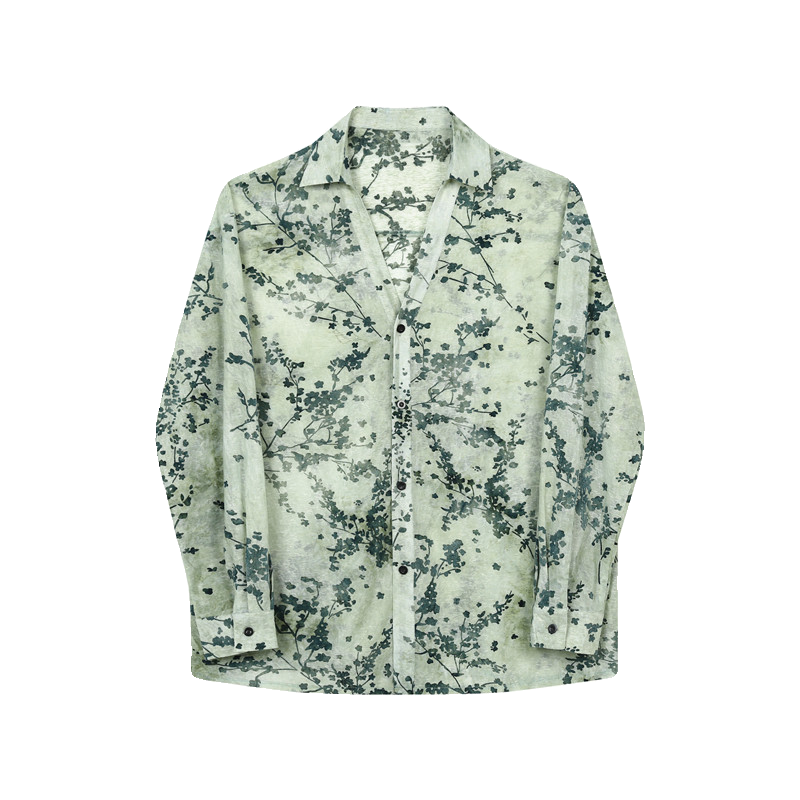 Retro Floral Translucent Shirt