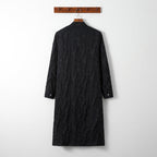 Cut Flower Long Sleeve Long Trench Coat