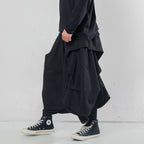 Multi-layered Pleated Cropped Wide-leg Pants Hakama