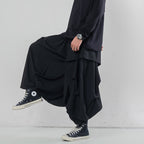 Multi-layered Pleated Cropped Wide-leg Pants Hakama