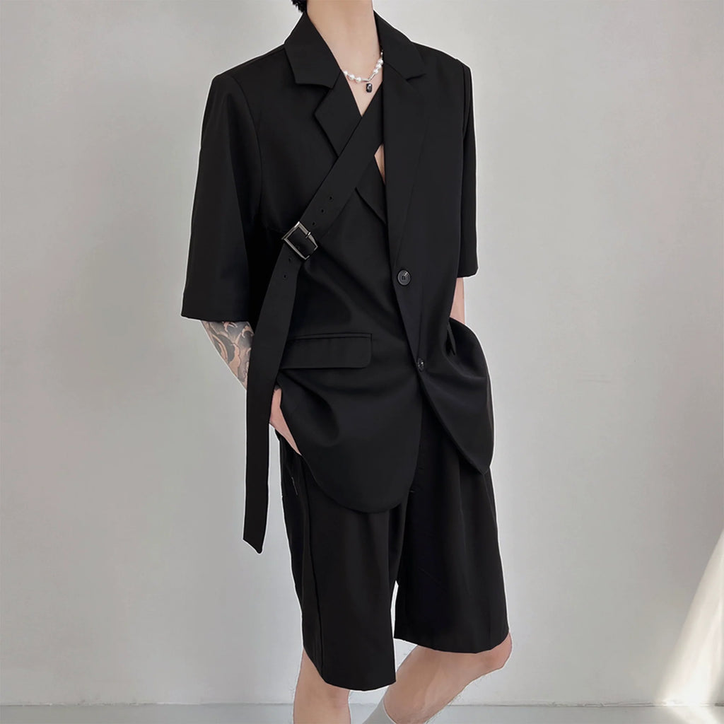Summer Loose Suit Jacket Thin Casual Shorts Two-piece Set