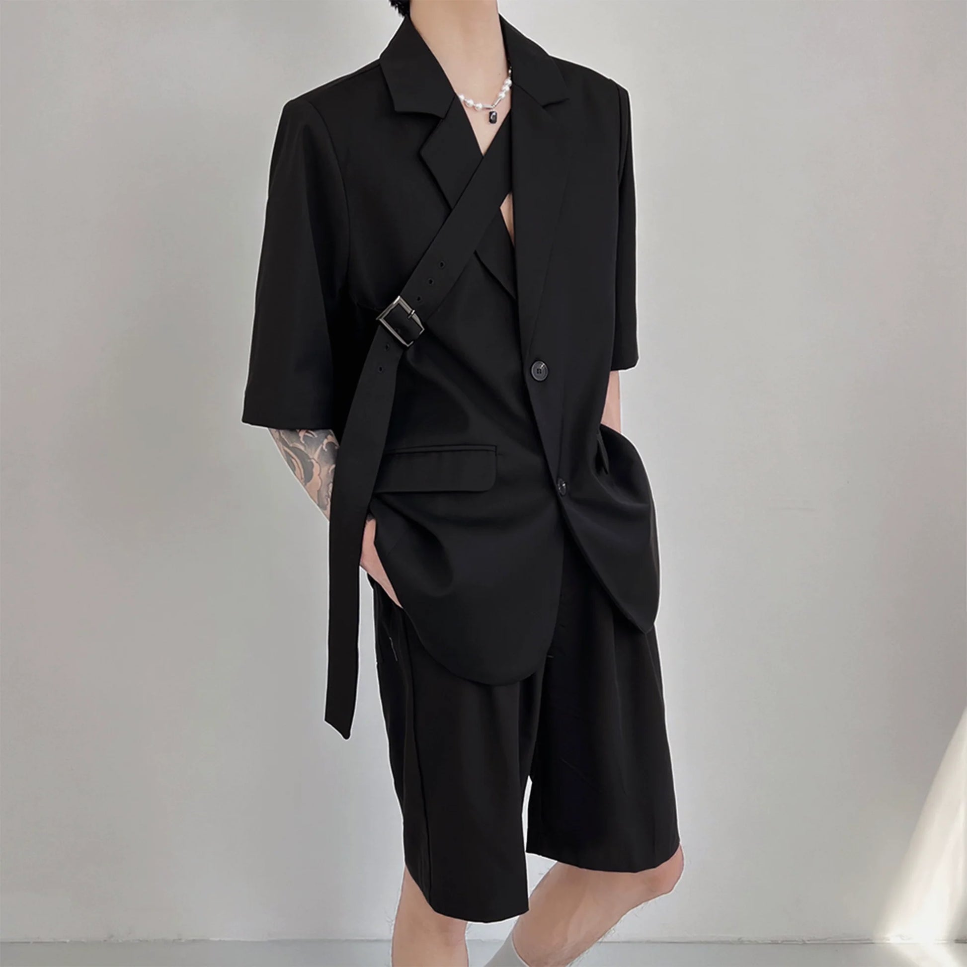Summer Loose Suit Jacket Thin Casual Shorts Two-piece Set