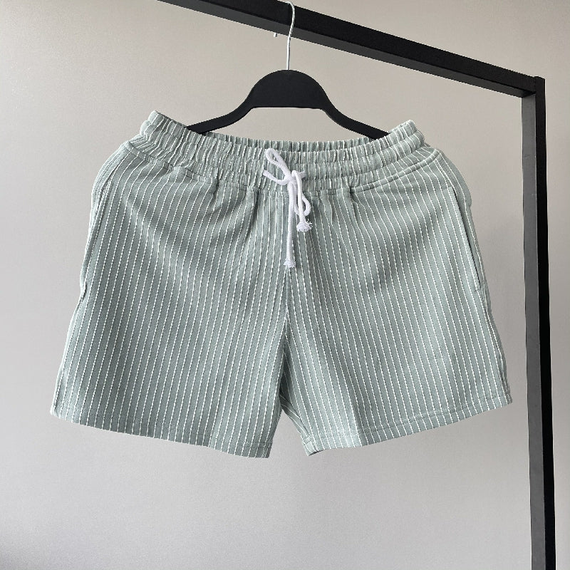 Cotton Striped 3-quarter Casual Shorts