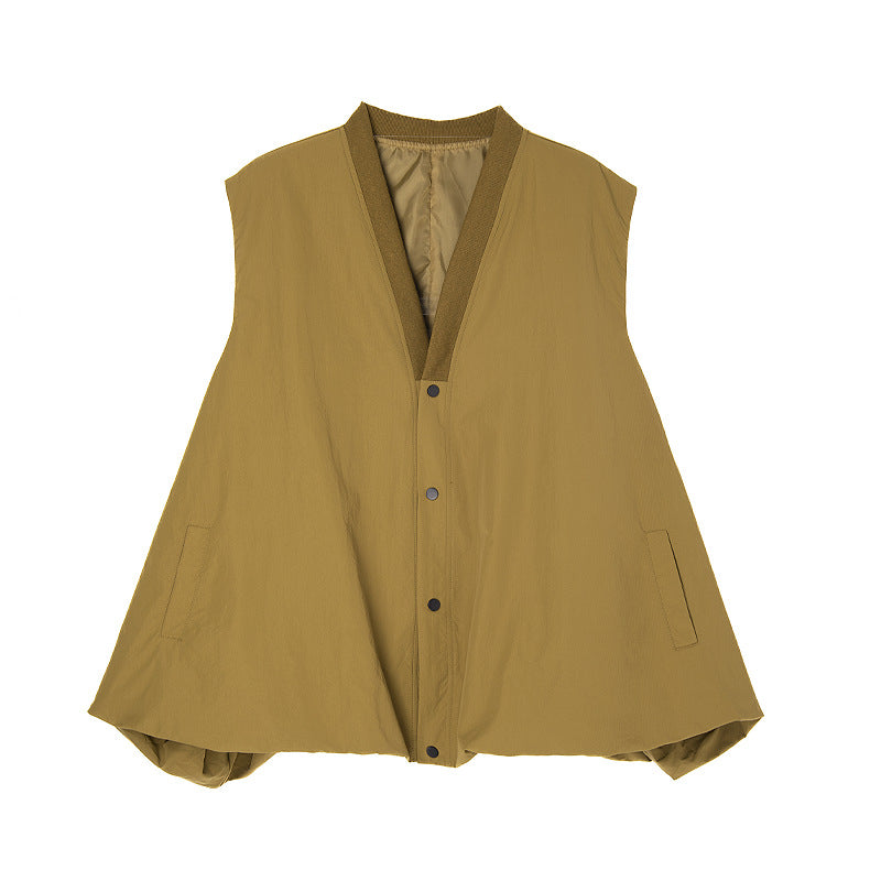 Bud Loose Solid Color V-neck Vest