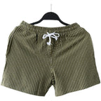 Cotton Striped 3-quarter Casual Shorts