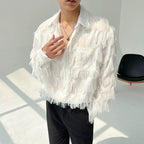 Three-dimensional Wave Tassel Shirt