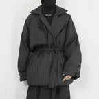 Winter White Duck Down Thickened Pleated Loose Jacket