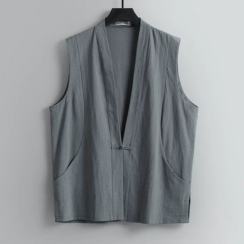 Sleeveless Button Vest