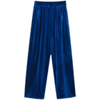 Loose Suede Wide-leg Pants