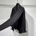 Dark Irregular Patchwork Loose Shirt Men's Fake Two-Piece Shirt