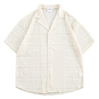Loose Casual Hollow Pattern Cuban Collar Shirt