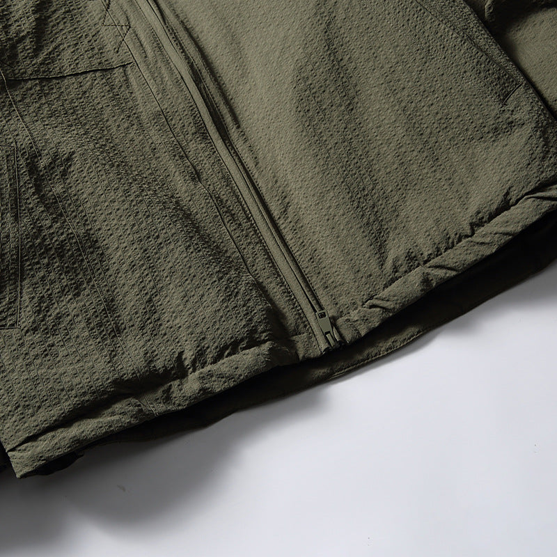 Japanese Solid Color Warm Stand Collar Cotton Coat