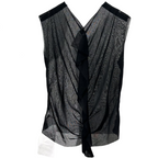 Mesh Hollow V-neck Sleeveless Vest