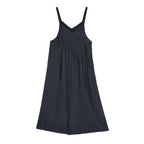 Loose Casual Stitching Striped Wide-leg Overalls