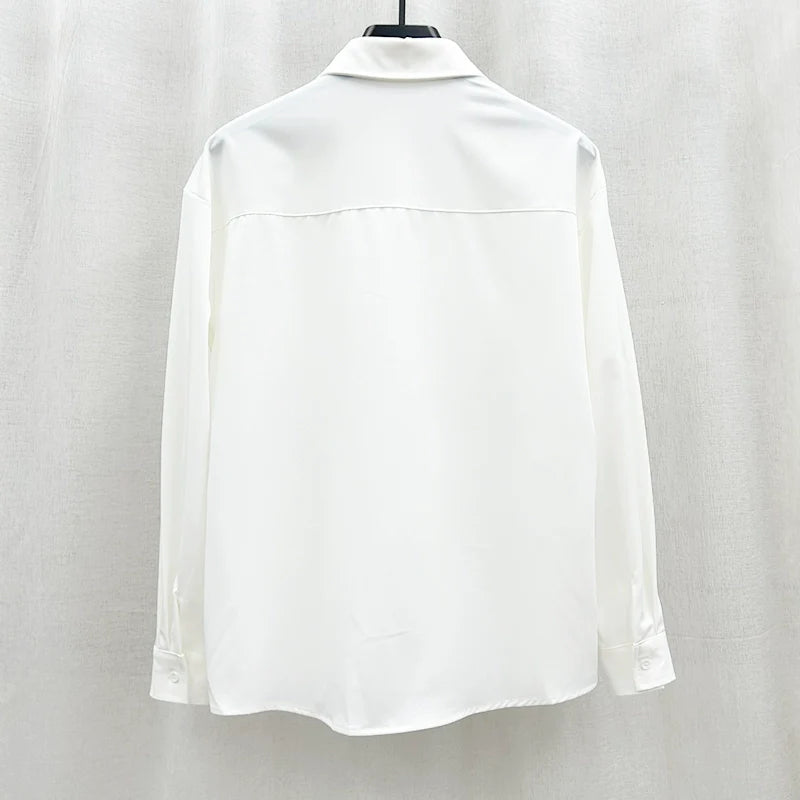Patchwork Shawl Design Long-sleeved Shirt