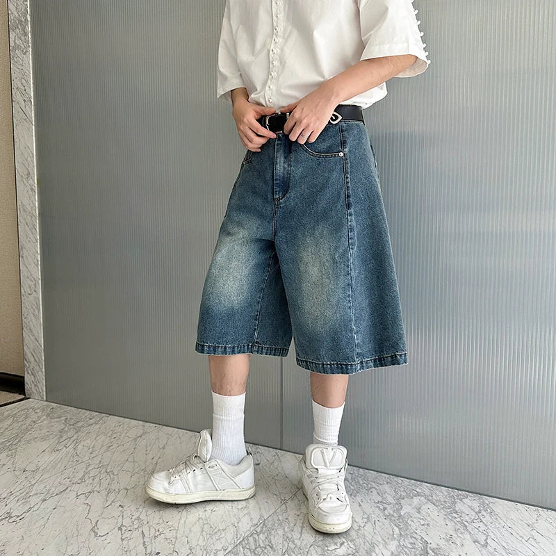 American Retro Washed Casual Wide-leg Scimitar Pants