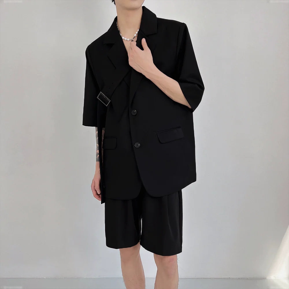 Summer Loose Suit Jacket Thin Casual Shorts Two-piece Set