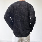 Retro V-neck Long-sleeved T-shirt