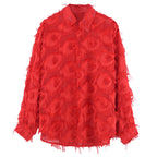 Red Raw Fringe Shirt