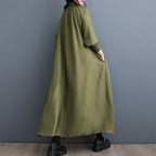 High Neck Casual Loose Raglan Sleeve Dress