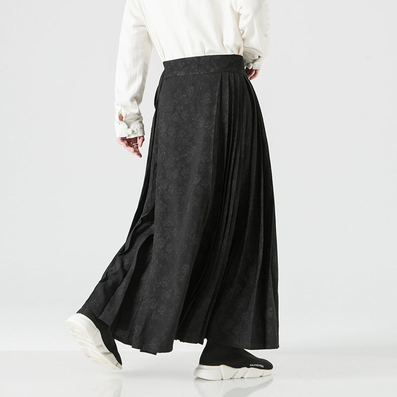 Hanfu Tie Pleated Skirt Hakama Pants