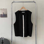 Contrast Color V Neck Suit Vest