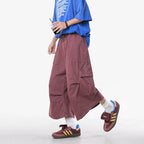 Loose Straight Wide-leg Casual Cropped Trousers