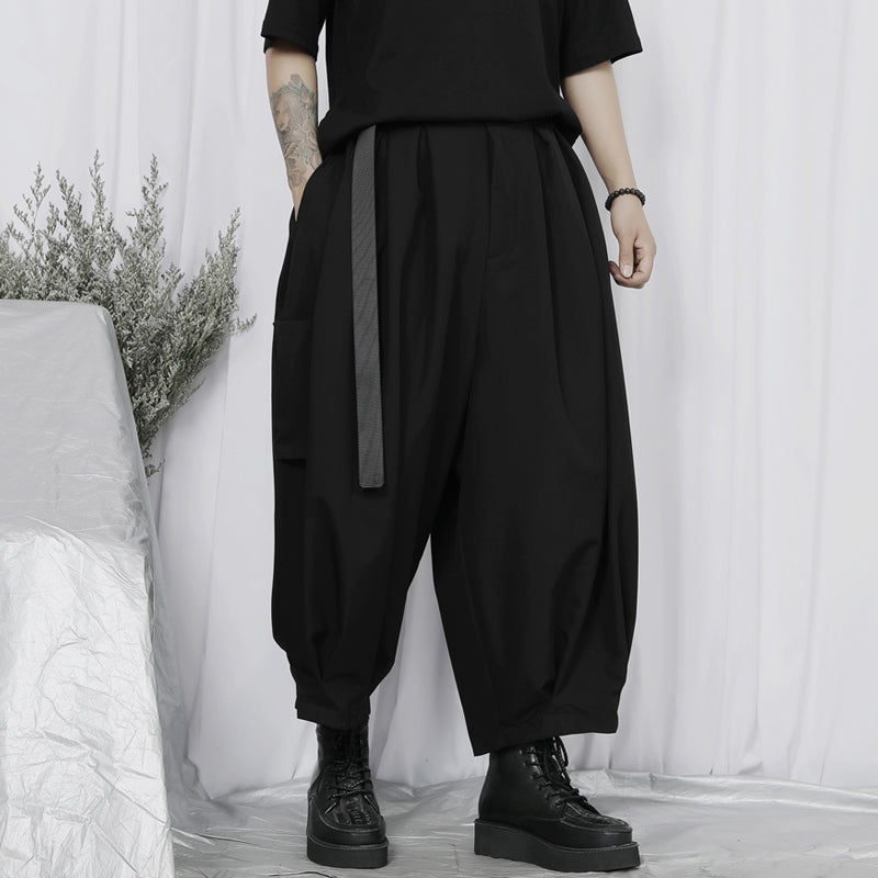 Japanese Large Pocket Casual Wide-leg Pants Hakama