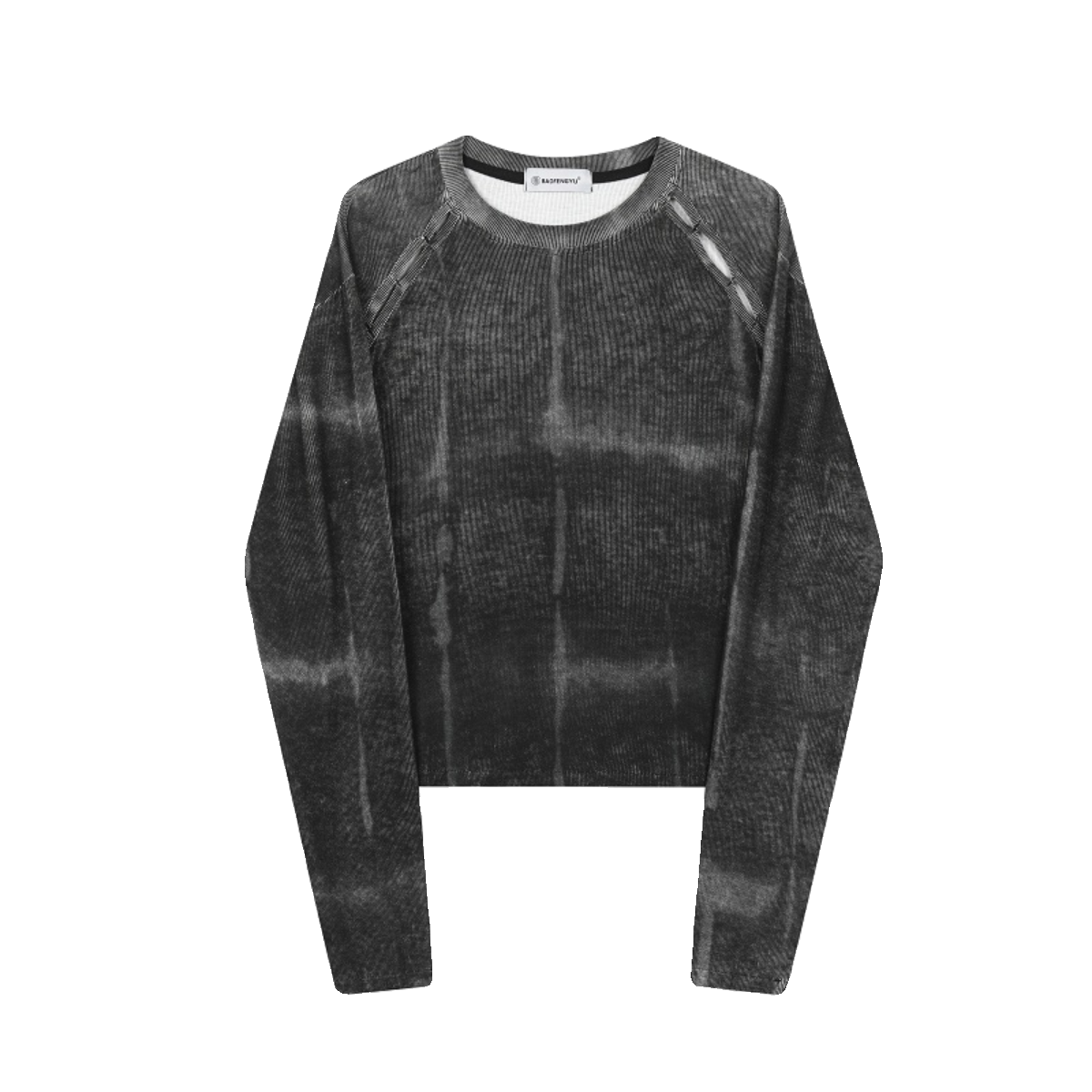 Graffiti Distressed Retro Slim Long Sleeve T-Shirt