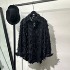 Cut-out Feather Tassels Loose Shirt