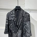 Irregular Printed Three-quarter Sleeve Shirt
