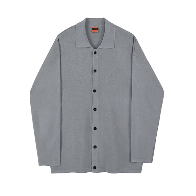 Lapel Polo Knit Cardigan