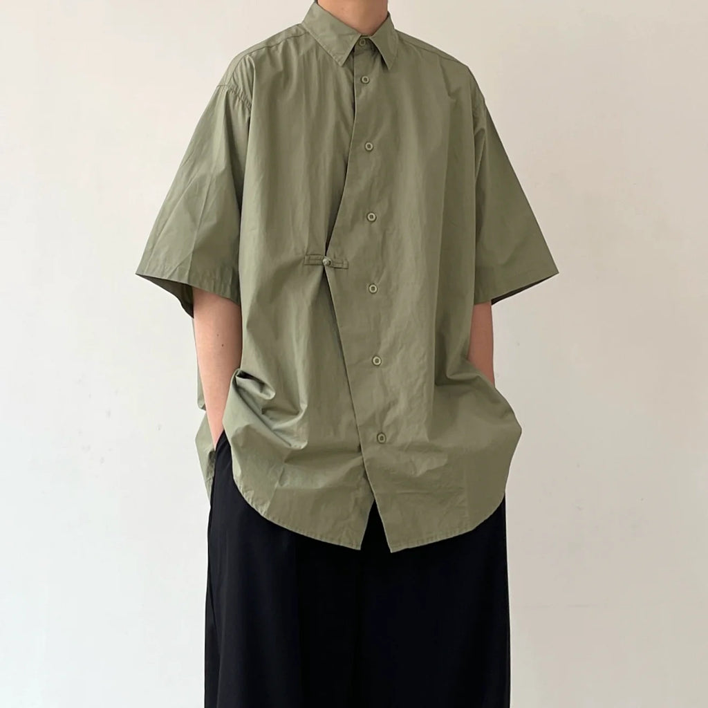 Japanese Retro Pure Cotton Loose Buttoned Shirt
