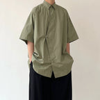 Japanese Retro Pure Cotton Loose Buttoned Shirt