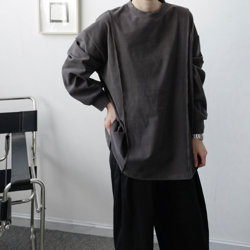 Suede O-neck T-shirt