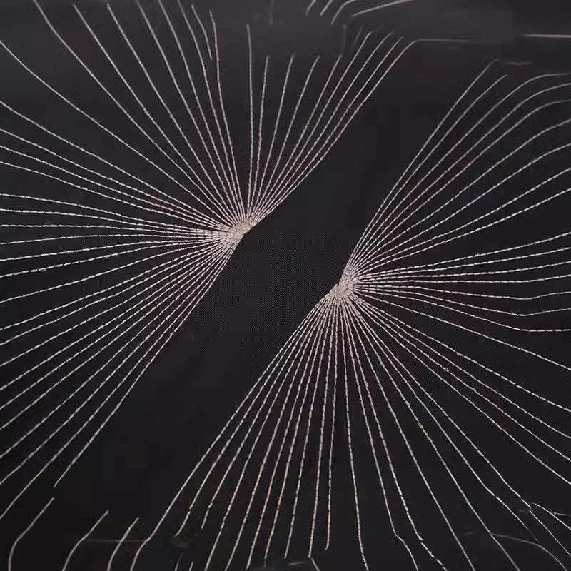 Ray Embroidery Loose Stand Collar Casual T-shirt