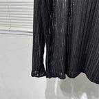 Round Neck translucent Long Sleeve T-shirt