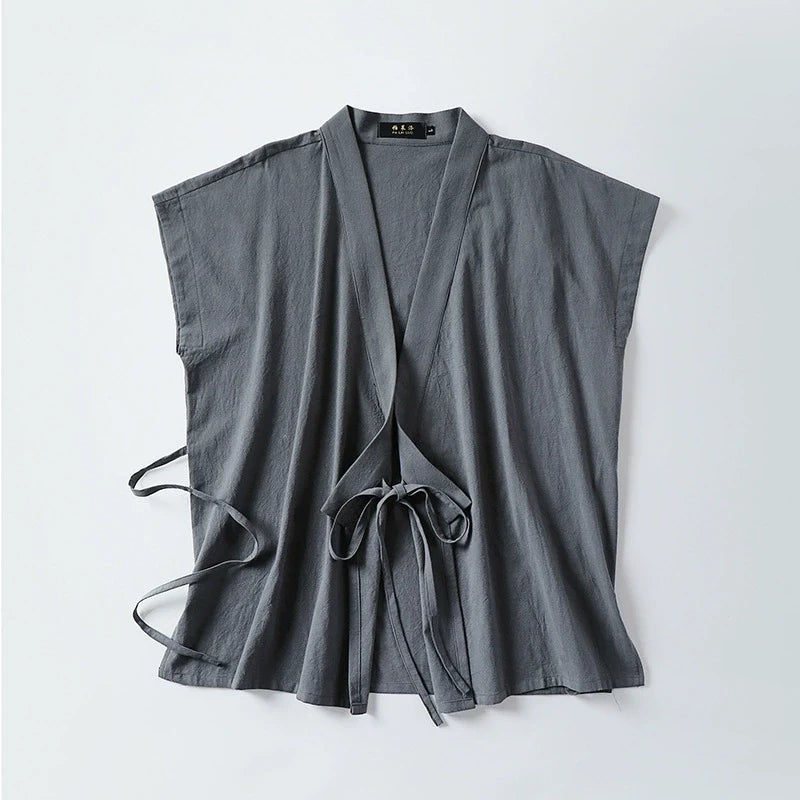 Slanted Collar Loose Vest