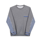Striped Color Contrast Panel Sweatshirt