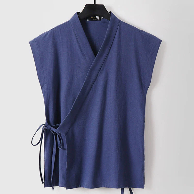 Slanted Collar Loose Vest