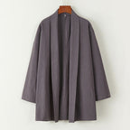 Loose cardigan cotton and linen Coat