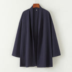 Loose cardigan cotton and linen Coat