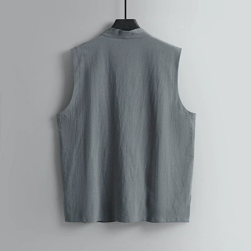 Sleeveless Button Vest