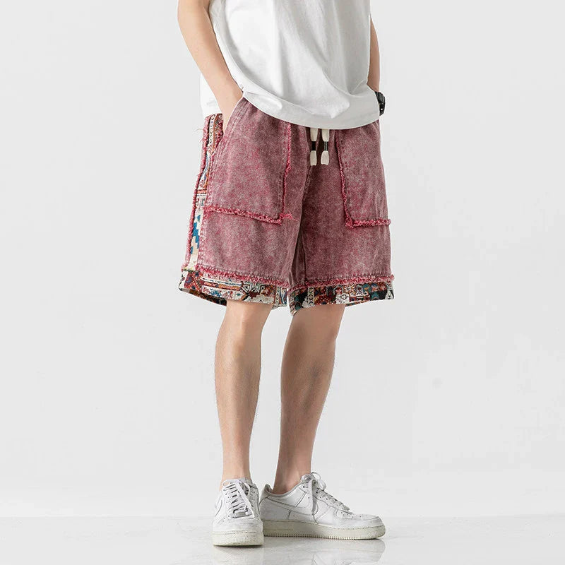 Panelled Vintage Denim Shorts