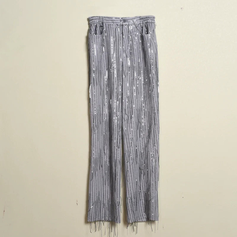 Sequin Tassels Party Stage Performance Shirts and Pants