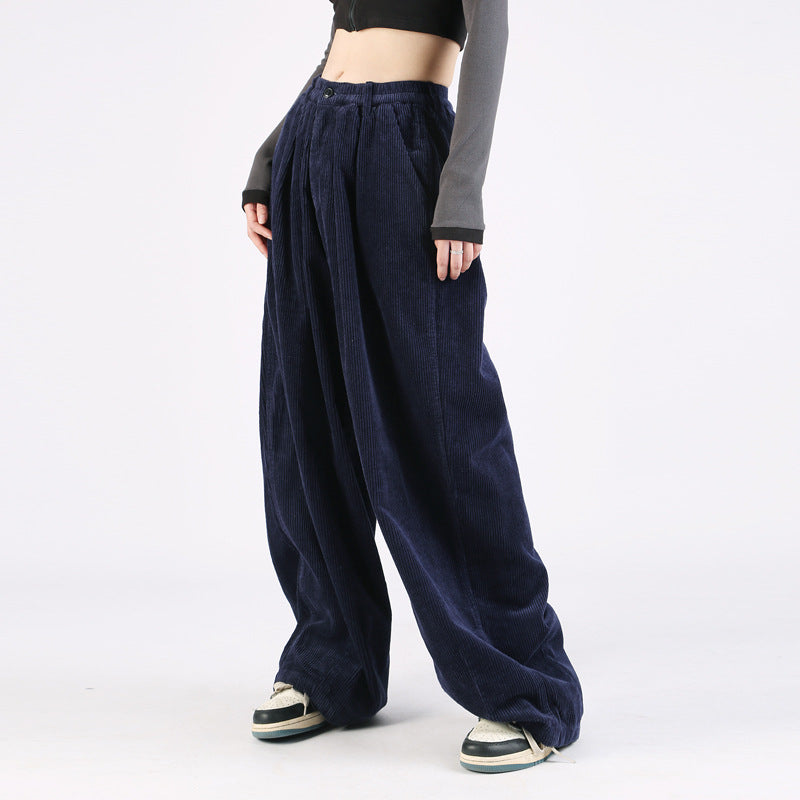 Japanese Retro Loose Wide-leg Corduroy Pants