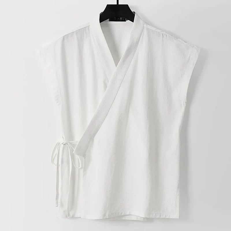 Slanted Collar Loose Vest
