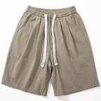 Cotton Elastic Drawstring Straight Loose Casual Shorts